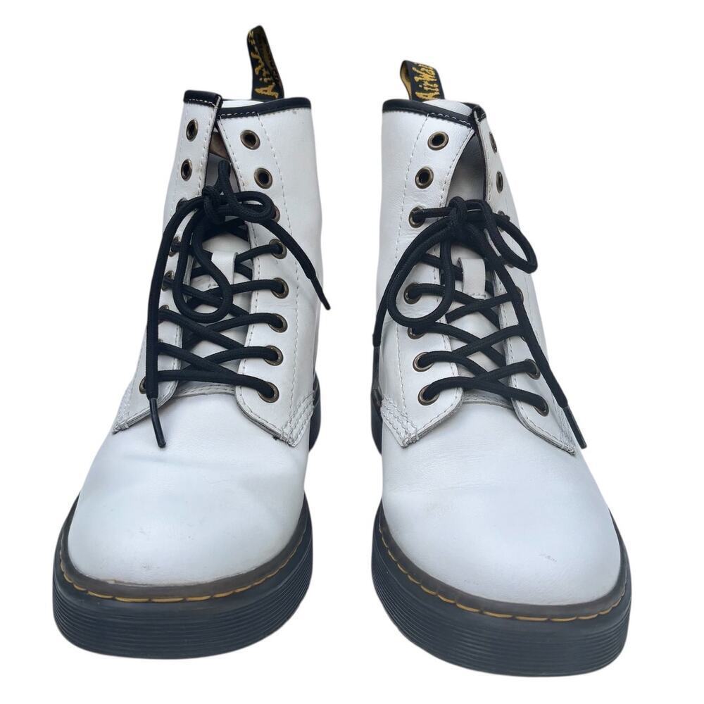 Dr Marten Zavala White Leather Combat Boots US Women's Size 8 EU 39 - Picture 4 of 8